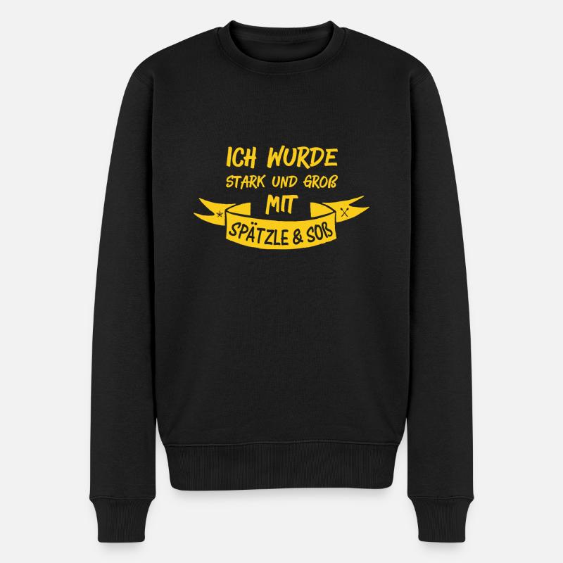 SPÄTZLE & SOß - Männer Premium Bio Pullover - Schwarz