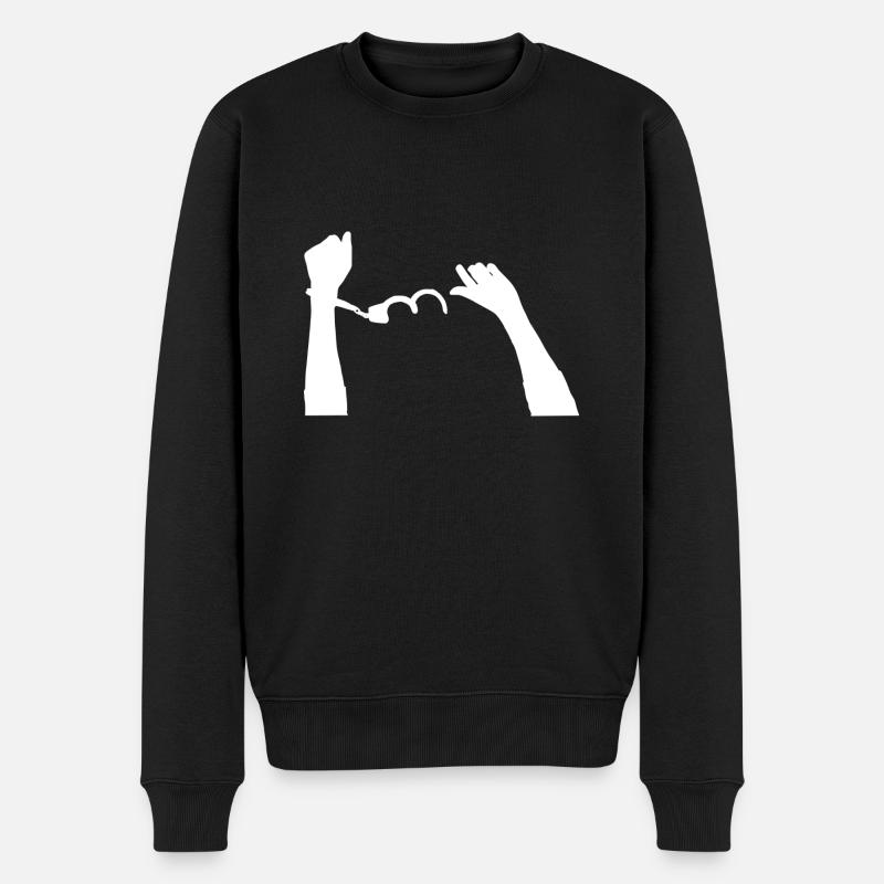 Handschellen Befreien Befreiung - Männer Premium Bio Pullover - Schwarz