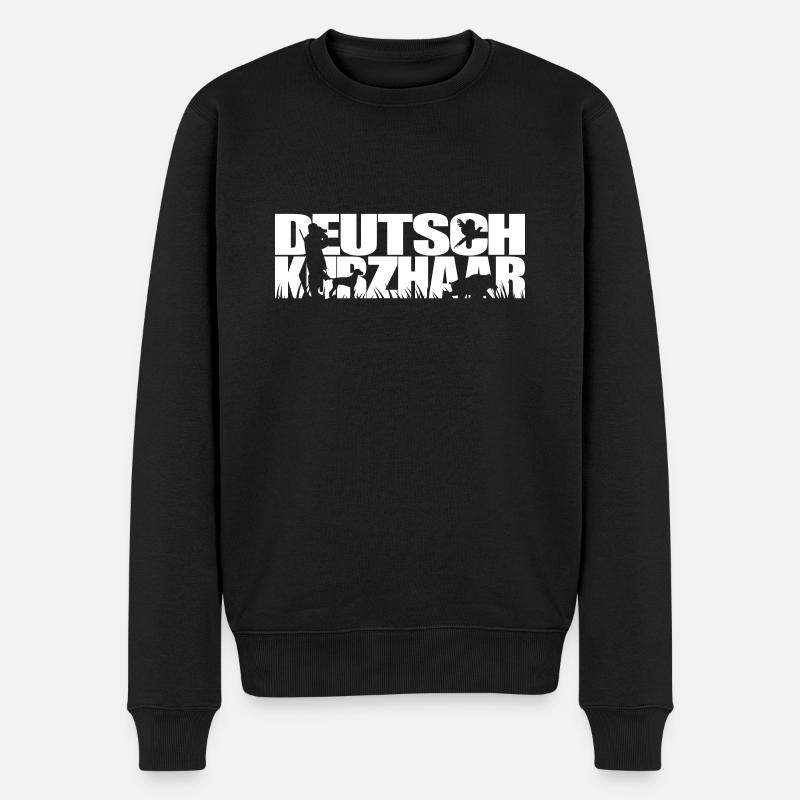 DEUTSCH KURZHAAR Jagdhund Jagdhunde Wilsigns - Männer Premium Bio Pullover - Schwarz