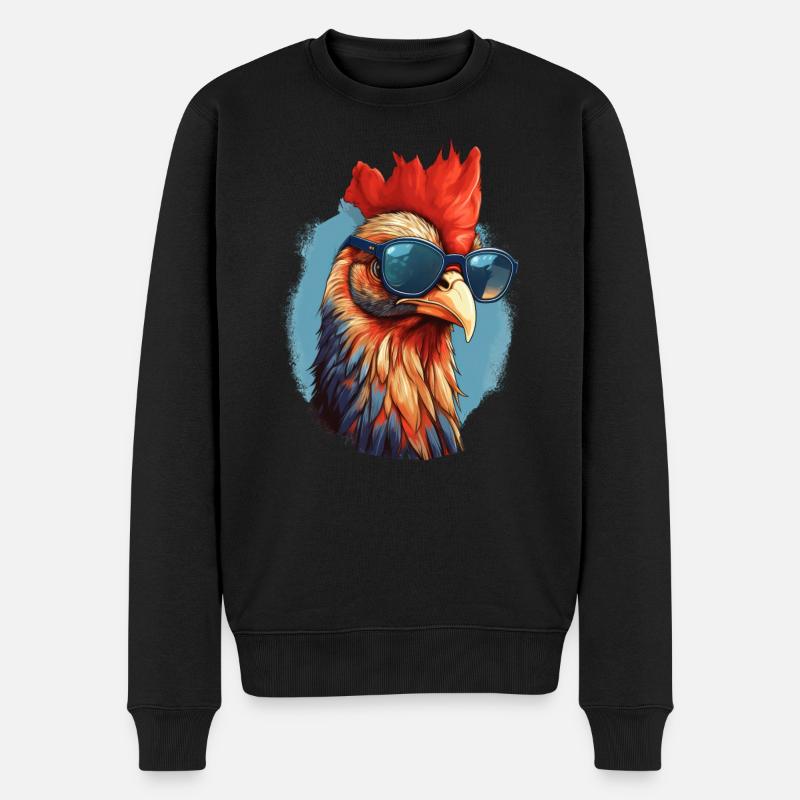 Hahn Sonnenbrille - Männer Premium Bio Pullover - Schwarz
