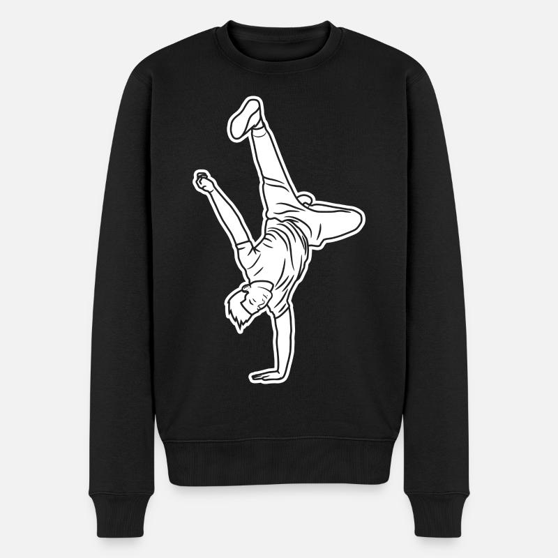 B Boy Skizze - Männer Premium Bio Pullover - Schwarz