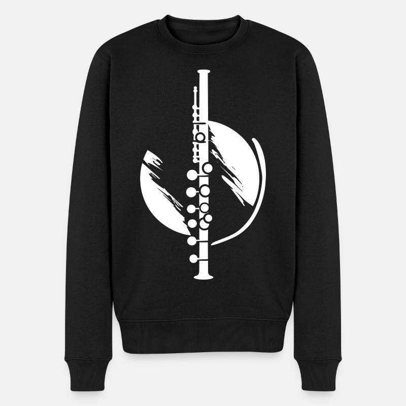 Flöte - Männer Premium Bio Pullover - Schwarz