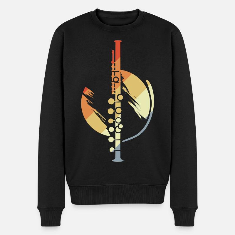 Croquis de flûtes rétro - Pull Premium bio Homme - noir