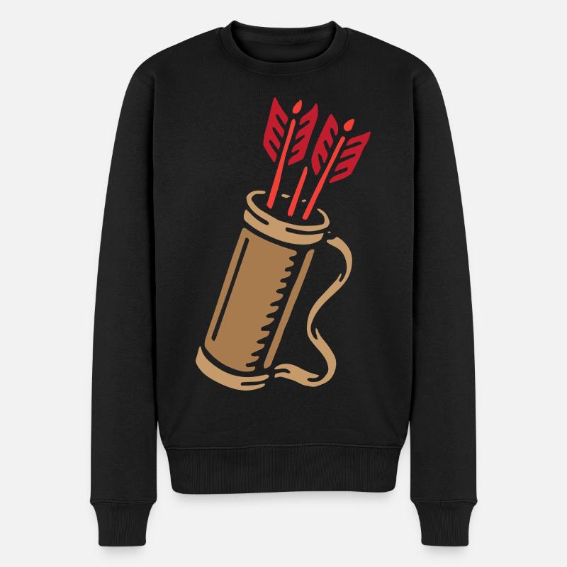 Bogenschießen Bogenschütze Pfeilköcher - Männer Premium Bio Pullover - Schwarz
