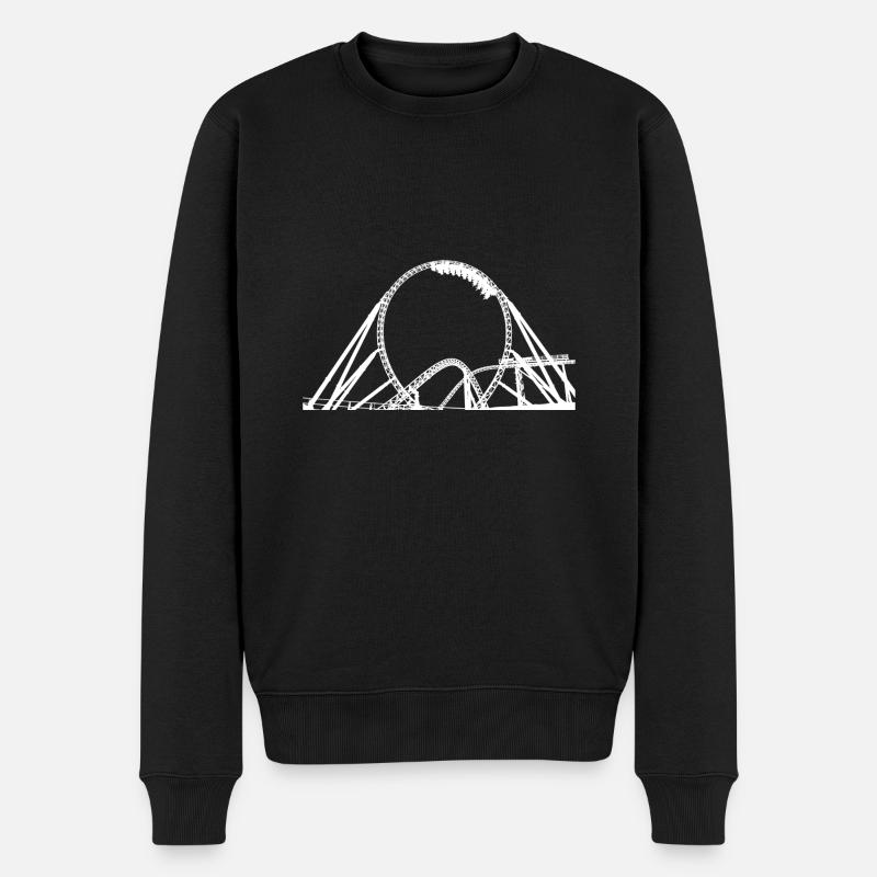 Achterbahn Rummel Looping Jahrmarkt Kirmes - Männer Premium Bio Pullover - Schwarz