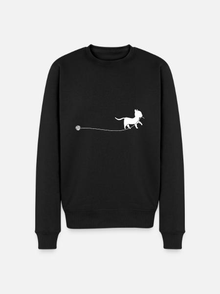 Cat thread wool kitten - Men's Premium Organic Jumper - black