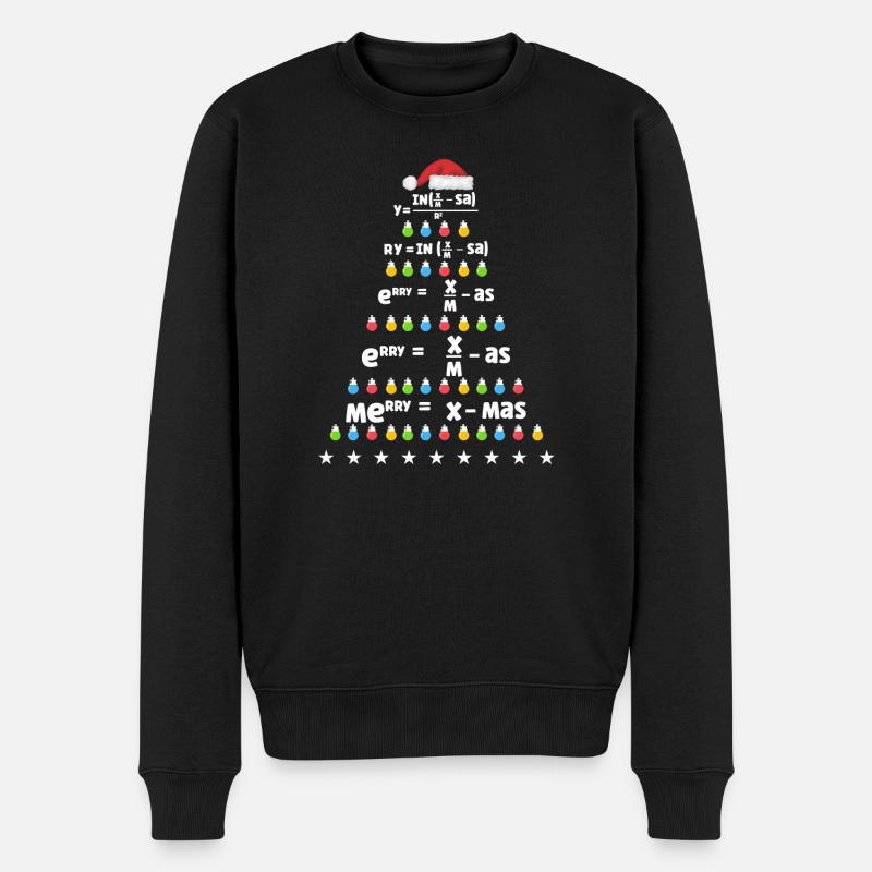 Mathe Weihnachtsbaum Matheformel Mathematik Xmas - Männer Premium Bio Pullover - Schwarz
