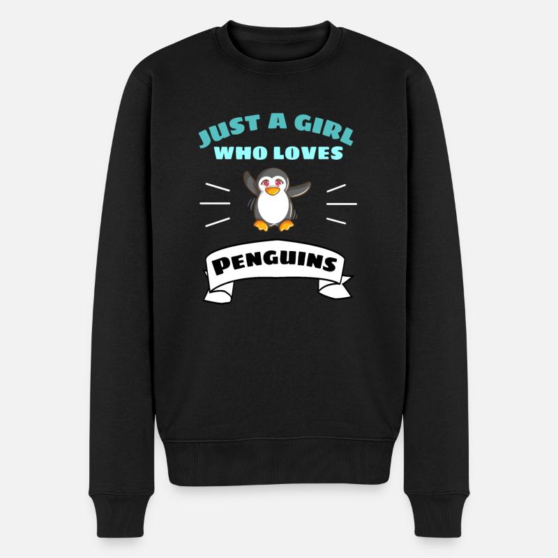 Zoo Tierliebhaber Mädchen Geschenk Pinguin - Männer Premium Bio Pullover - Schwarz