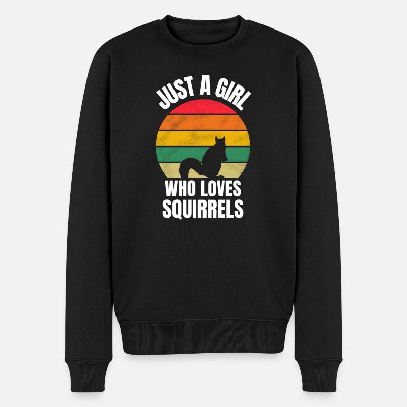 Nur ein Mädchen das Eichhörnchen ist Eichhörnchen - Männer Premium Bio Pullover - Schwarz