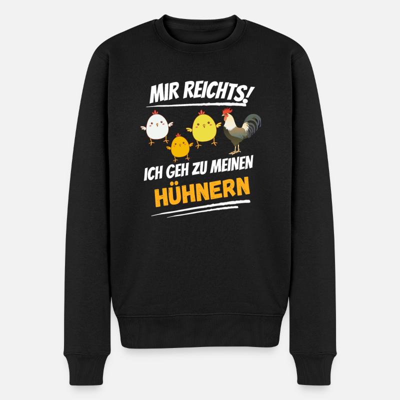 Bauernhof Tier Bauer Lustiges Hühner Geschenk Huhn - Männer Premium Bio Pullover - Schwarz