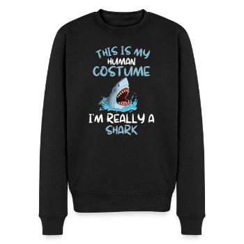 Hai Kostüm Party Ozean Tier Geschenk Hai - Männer Premium Bio Pullover - Schwarz - Vorne - Nico (187cm)