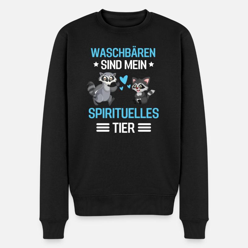 Waschbären Trash Panda Tier Geschenk Waschbär - Männer Premium Bio Pullover - Schwarz