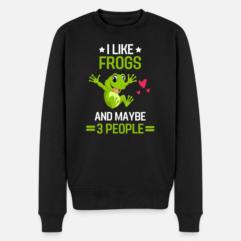 Amphibien Tierliebhaber Lustiges Geschenk Frosch - Männer Premium Bio Pullover - Schwarz