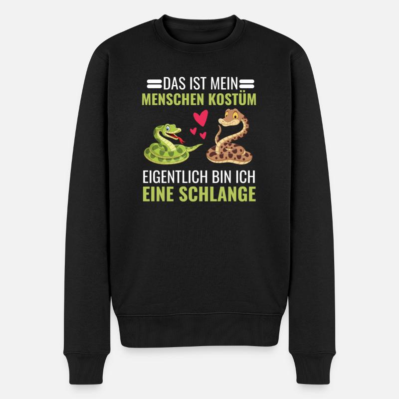 Lustiges Schlangen Kostüm Geschenk Schlange - Männer Premium Bio Pullover - Schwarz
