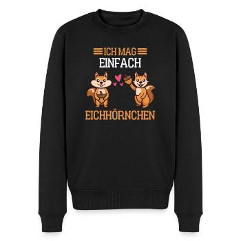 Waldbewohner Nagetier Geschenk Eichhörnchen - Männer Premium Bio Pullover - Schwarz - Vorne - Nico (187cm)