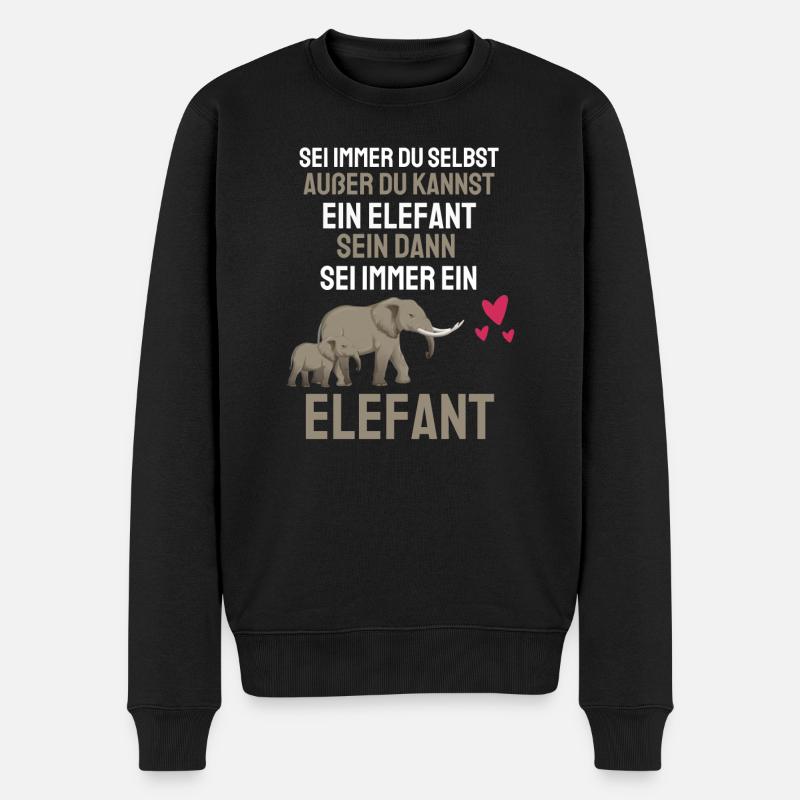 Afrika Safari Tier Geschenk Lustiges Elefant - Männer Premium Bio Pullover - Schwarz