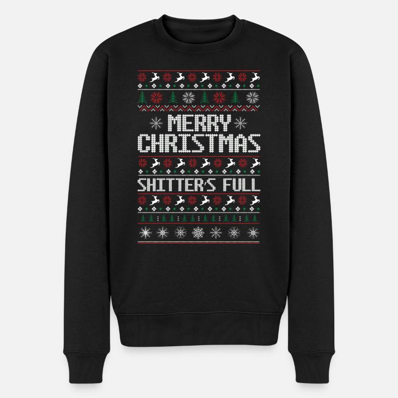 Hässlicher Weihnachtspullover - Männer Premium Bio Pullover - Schwarz