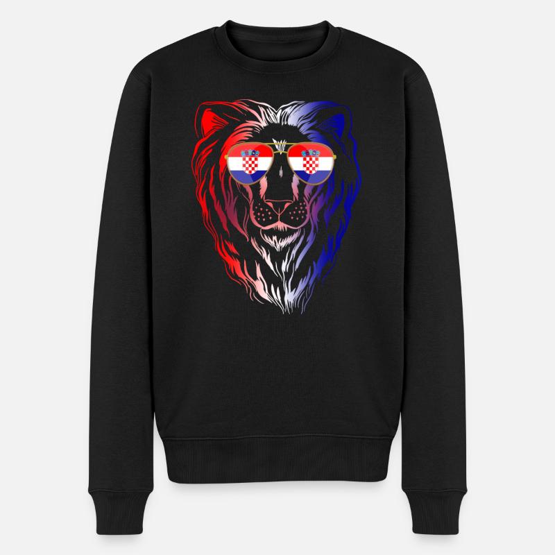 Kroatien - Männer Premium Bio Pullover - Schwarz