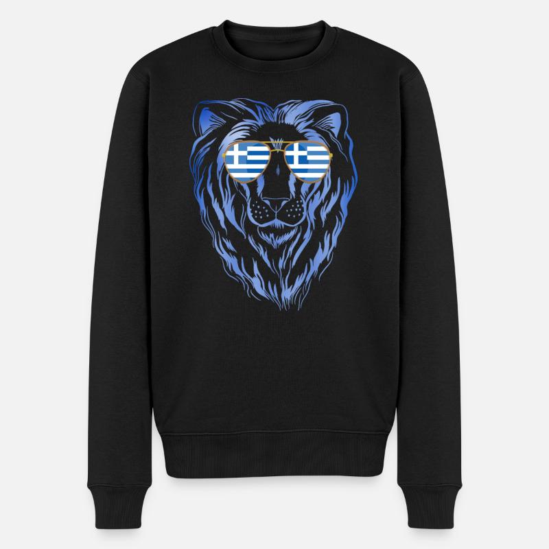 Griechenland - Männer Premium Bio Pullover - Schwarz