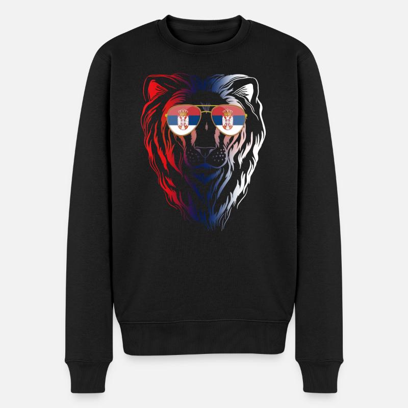 Serbien - Männer Premium Bio Pullover - Schwarz