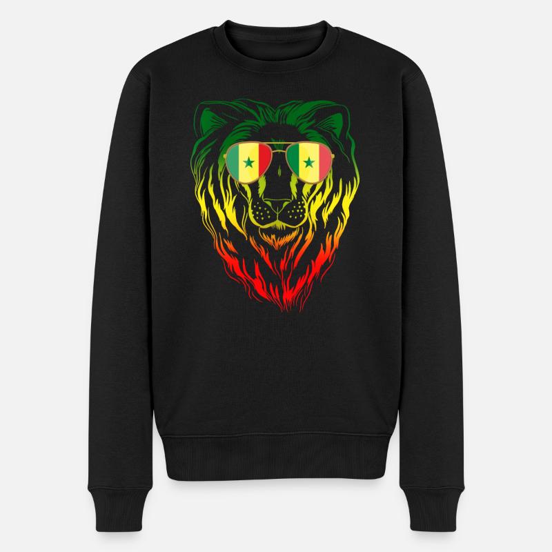 Senegal - Männer Premium Bio Pullover - Schwarz