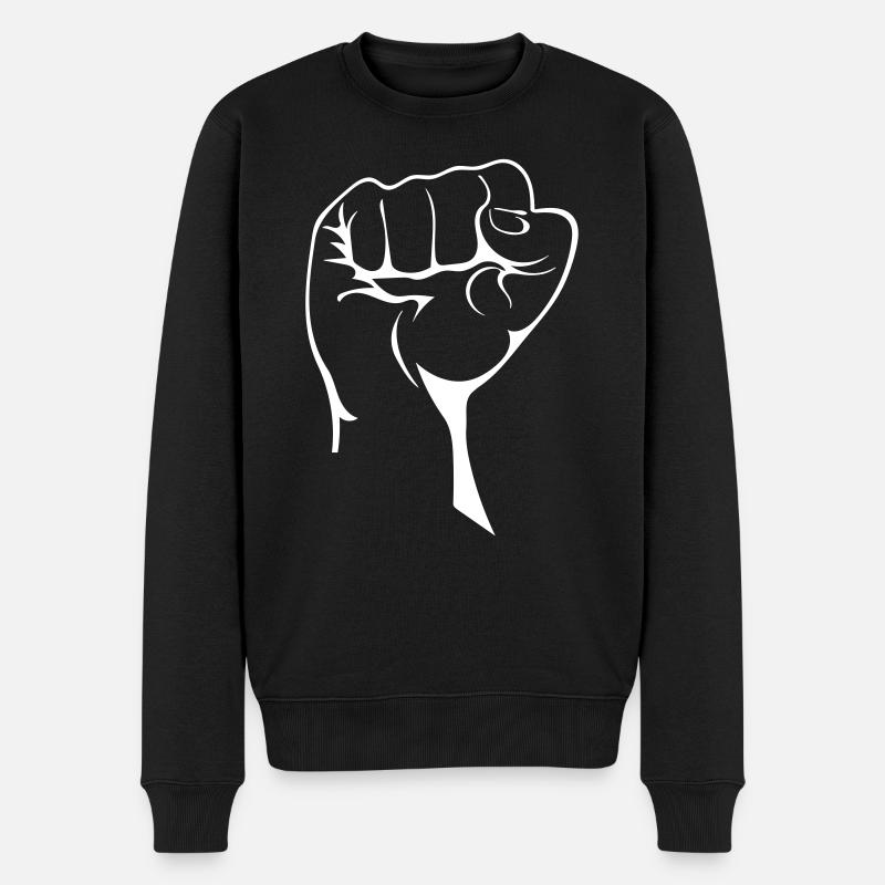 Geballte Faust - Männer Premium Bio Pullover - Schwarz