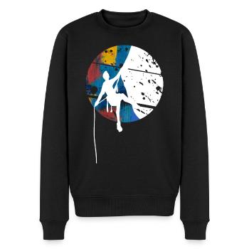 Climbing Free Time Gift Climber - Men's Premium Organic Jumper - black - Front - Nico (187cm)