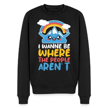 Endroit préféré sans les gens Montagnes Rainbow tranquillité - Pull Premium bio Homme - noir - Devant - Nico (187cm)
