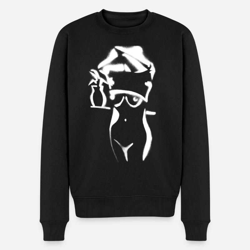 Undress street art white - Pull Premium bio Homme - noir