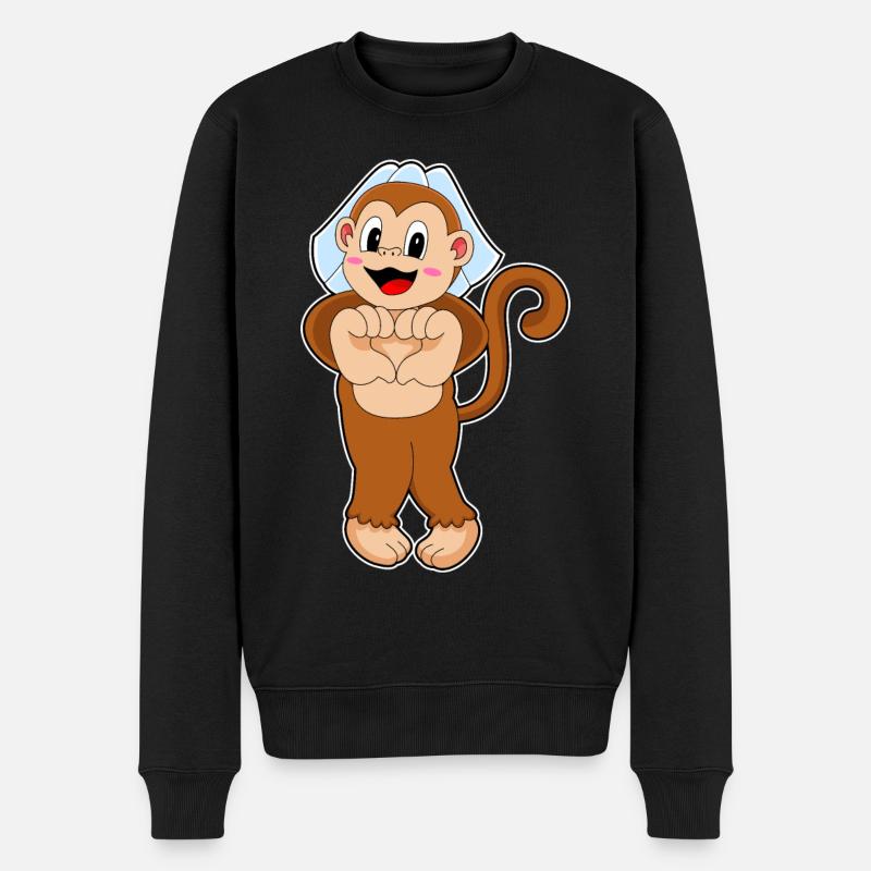 Monkey Bride Wedding - Men's Premium Organic Jumper - black