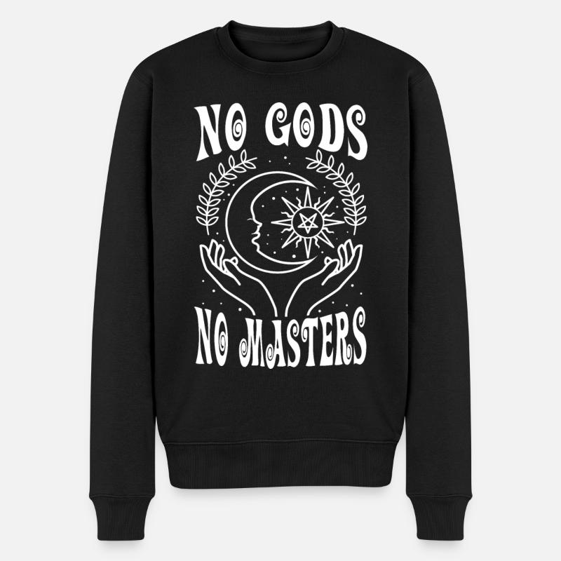 No Gods No Masters - Männer Premium Bio Pullover - Schwarz