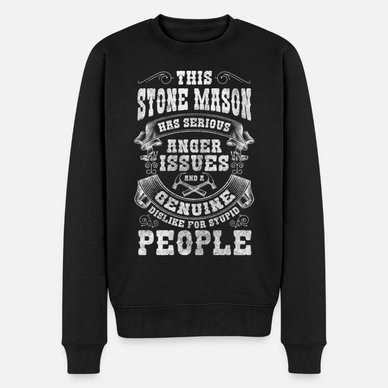 Stonemason Work Craft Craftsman - Men's Premium Organic Jumper - black