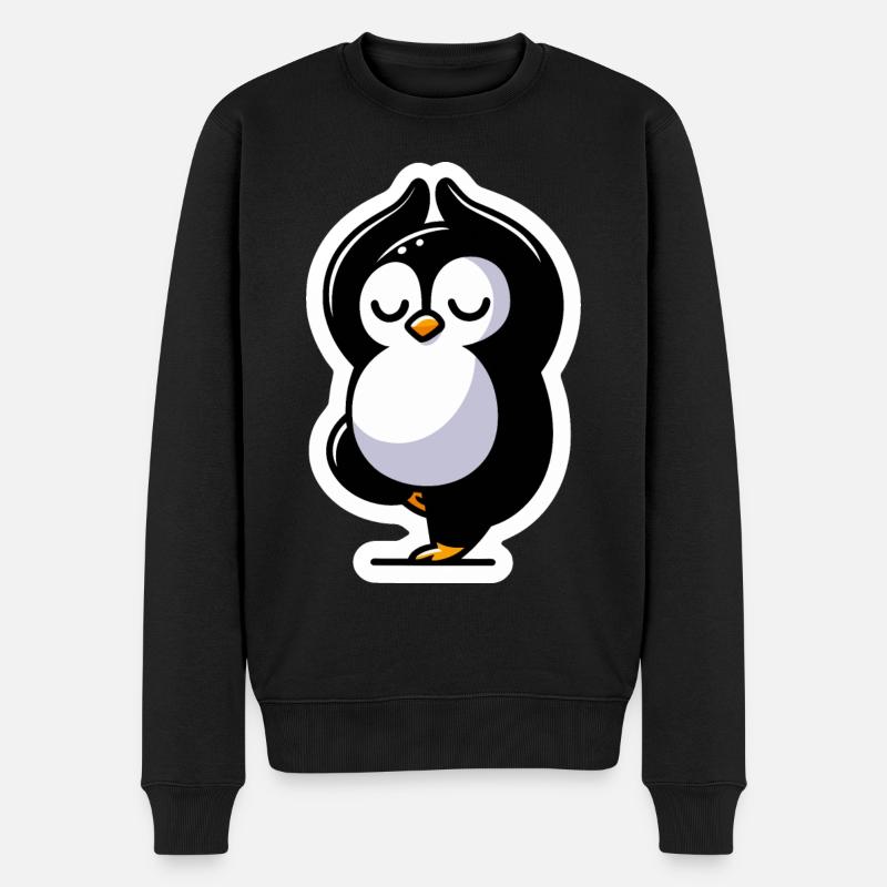 Pingouin de yoga - Pull Premium bio Homme - noir
