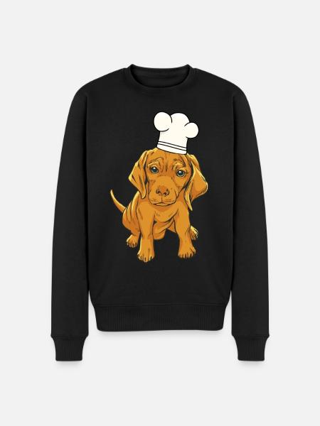 Chef chef hat dog - Men's Premium Organic Jumper - black