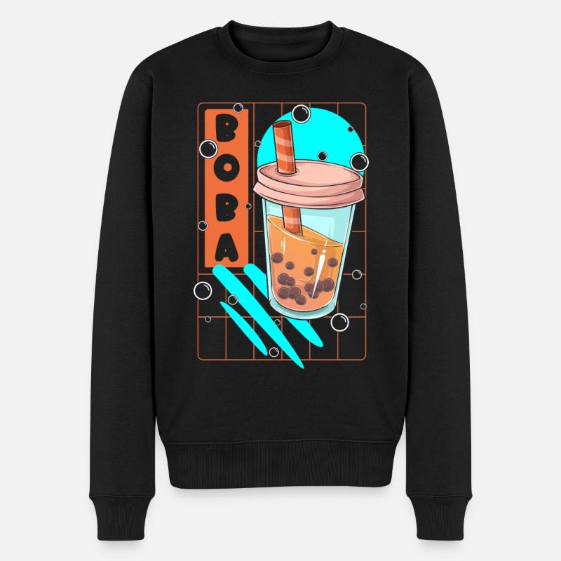 Boba Tapioka - Männer Premium Bio Pullover - Schwarz