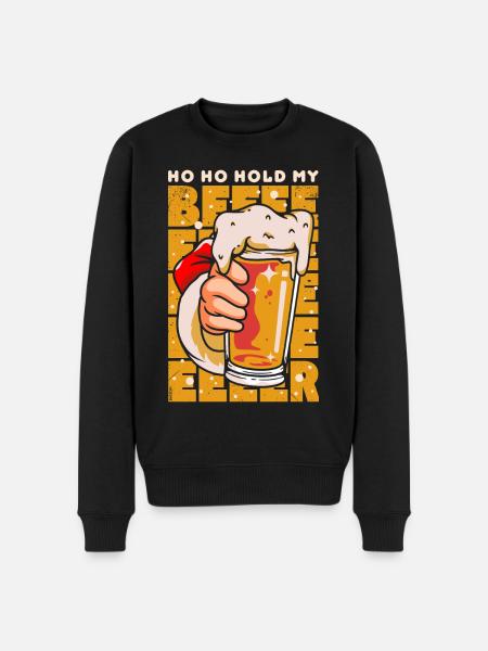 Christmas hoho hold my beer - Men's Premium Organic Jumper - black