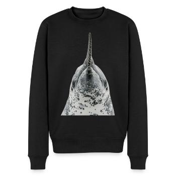 Narwal - Männer Premium Bio Pullover - Schwarz - Vorne - Nico (187cm)
