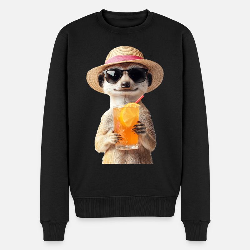 Erdmännchen - Männer Premium Bio Pullover - Schwarz