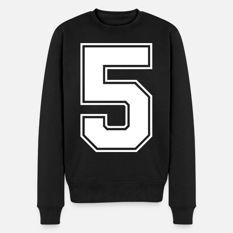5 Zahl Trikot - Männer Premium Bio Pullover - Schwarz