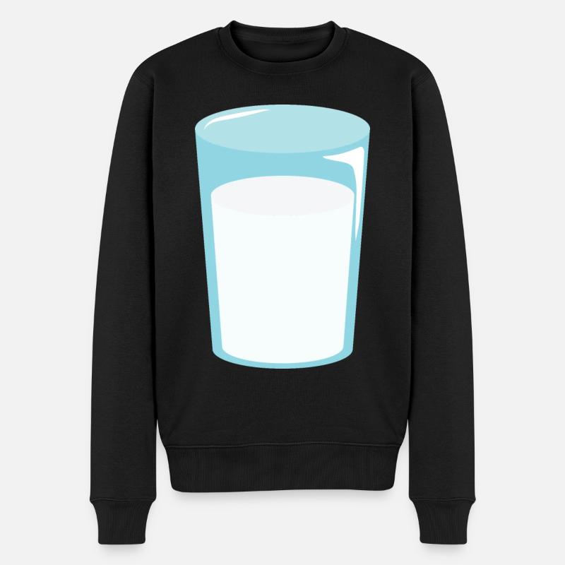 Glas Milch - Männer Premium Bio Pullover - Schwarz
