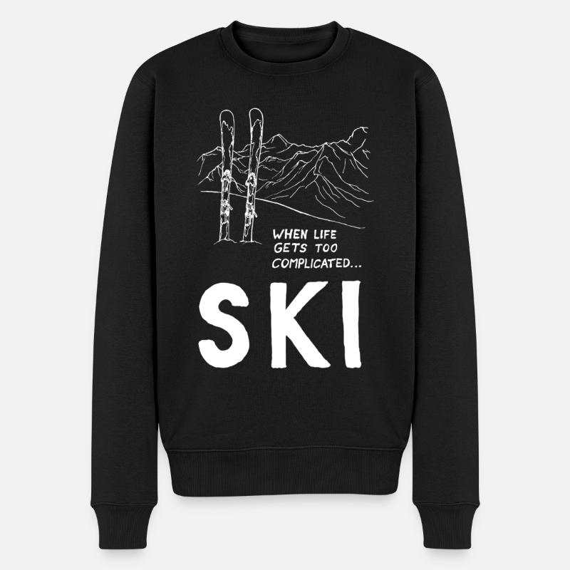 Quand la vie devient trop compliquée - Ski - Pull Premium bio Homme - noir