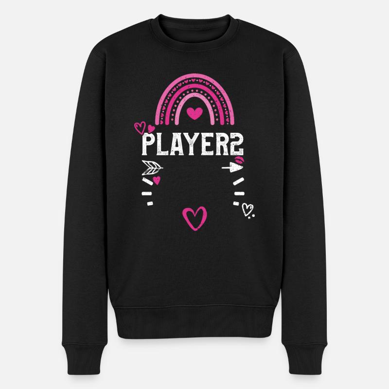 Player2 - Valentine's Day - Männer Premium Bio Pullover - Schwarz