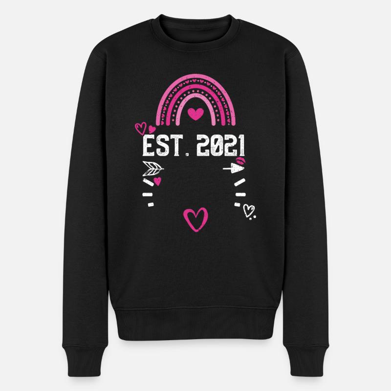 Est. 2021 - Valentine's Day - Männer Premium Bio Pullover - Schwarz