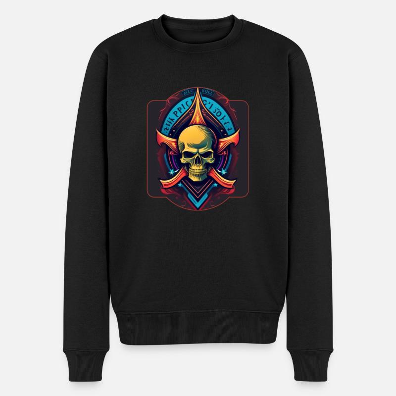 Rock 'N' Death - Männer Premium Bio Pullover - Schwarz