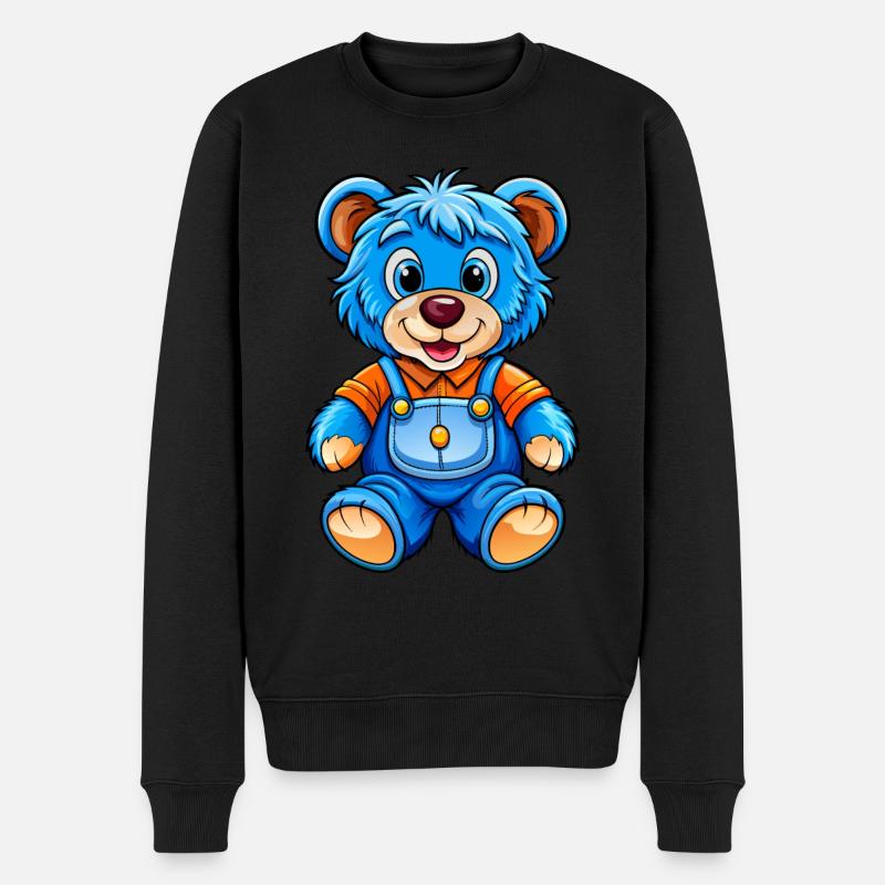 Blauer Teddy - Männer Premium Bio Pullover - Schwarz