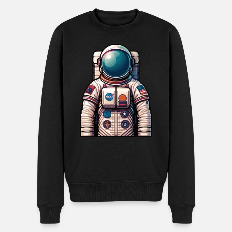 Astronaut - Männer Premium Bio Pullover - Schwarz