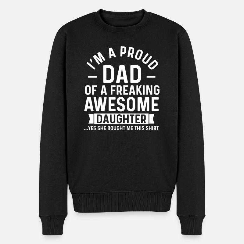 Proud dad daughter - Pull Premium bio Homme - noir