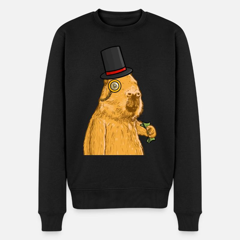 Reiches Capybara - Männer Premium Bio Pullover - Schwarz
