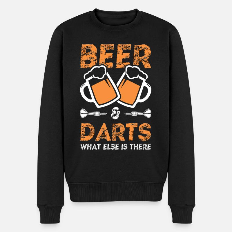 bier und dart - Männer Premium Bio Pullover - Schwarz
