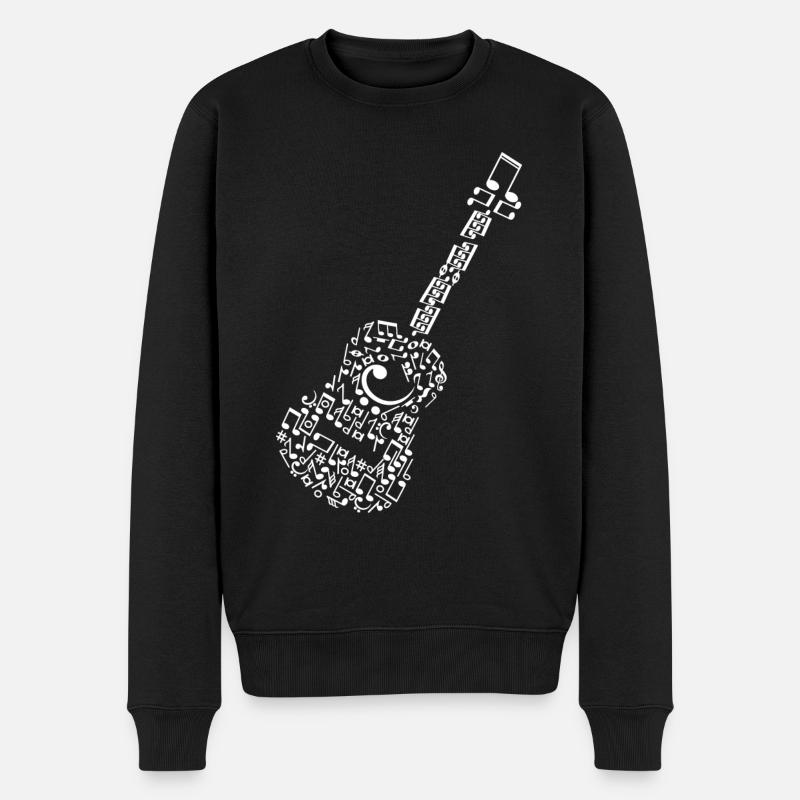 Gitarre - Männer Premium Bio Pullover - Schwarz